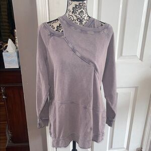 Anthropologie Purple Asymmetrical Sweatshirt